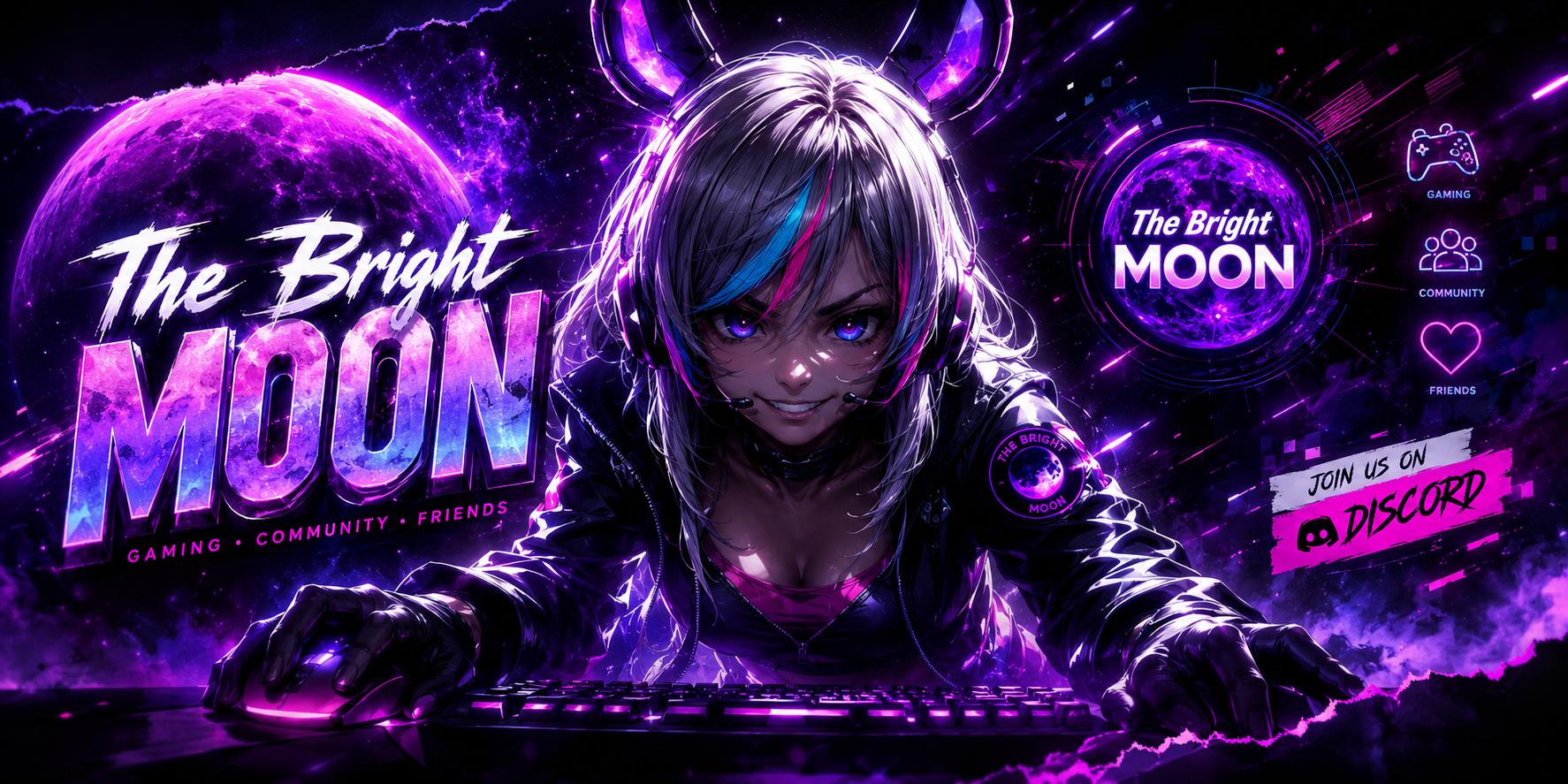 Discovery splash banner for The Bright Moon #Only_Girls Discord server