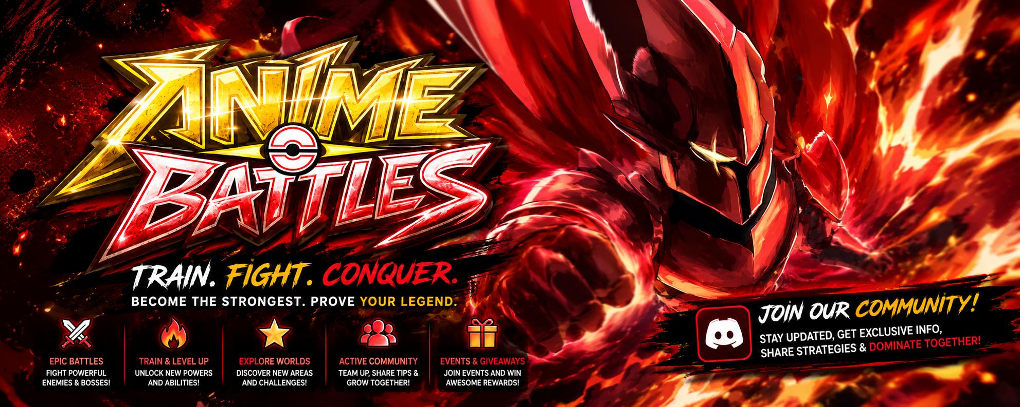 Discovery splash banner for Anime Battles Discord server