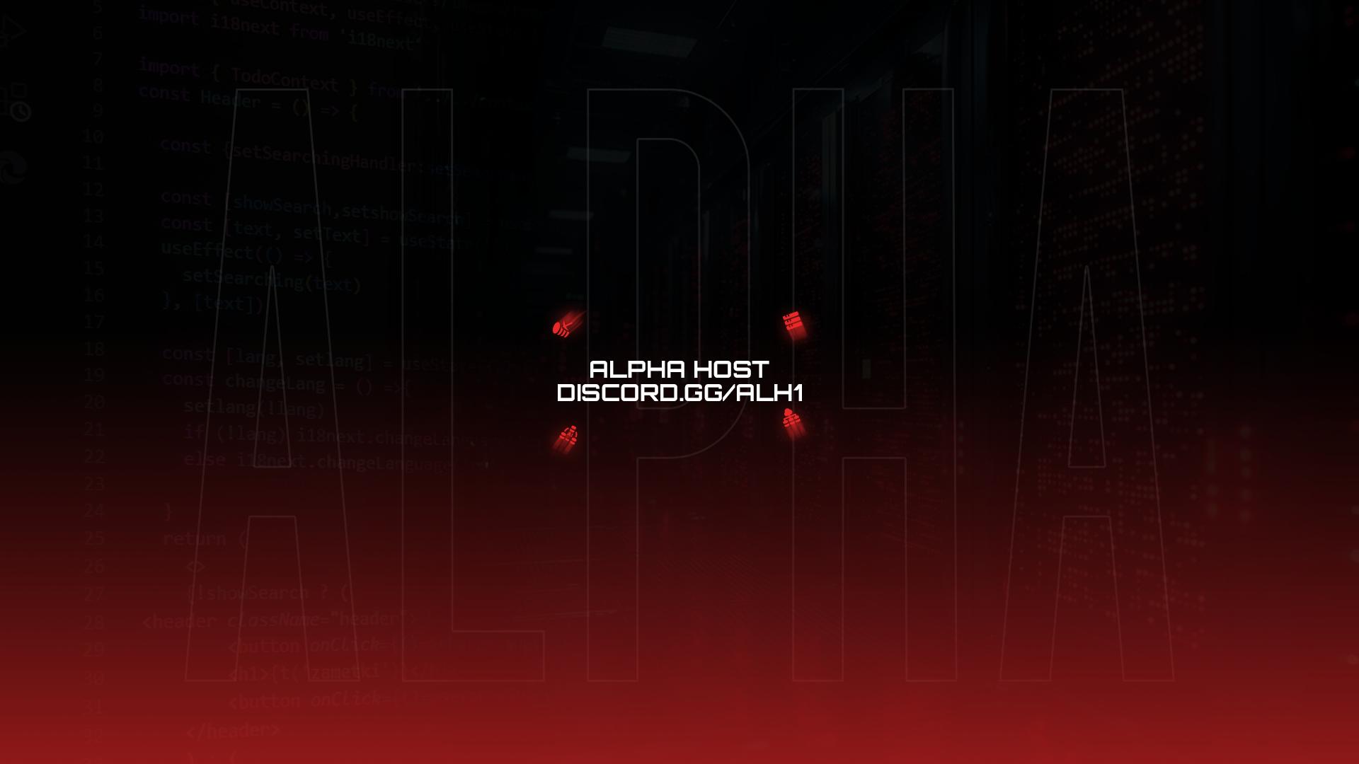 Discovery splash banner for Alpha Host Discord server