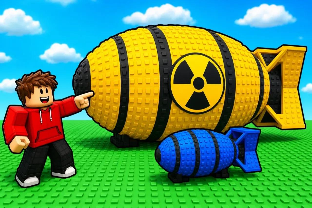 Discovery splash banner for Merge A Nuke | Roblox Discord server