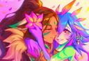 Discovery splash banner for ೋღ🐸🌈 Curious Chameleons 🌈🐸ღ Discord server