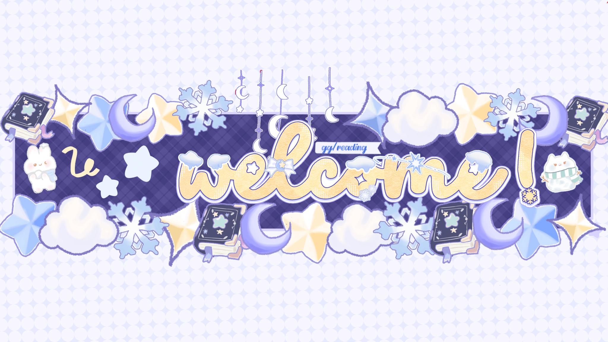 Discovery splash banner for book hugger's haven! Discord server