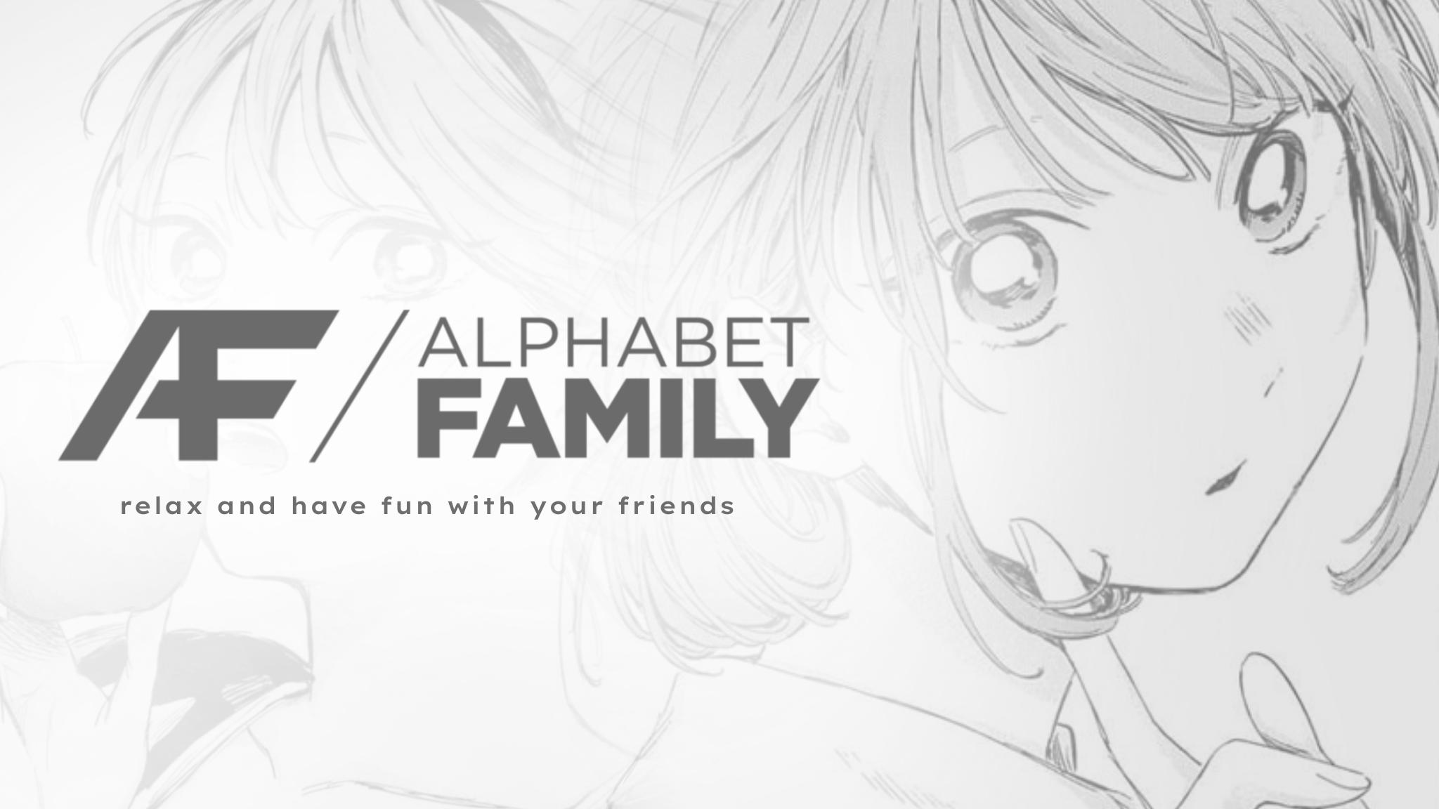 Discovery splash banner for ALPHABET FAMILY Discord server