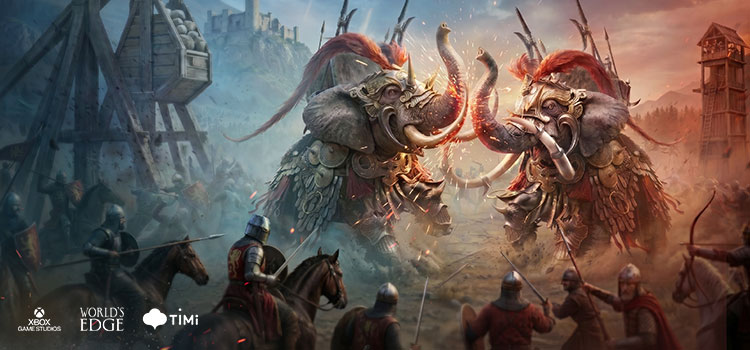 Discovery splash banner for Age of Empires Mobile Discord server