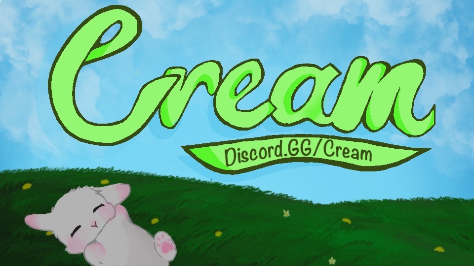 Discovery splash banner for /Cream Social • Giveaway • Emotes • Fun • Nitro • Gaming Discord server