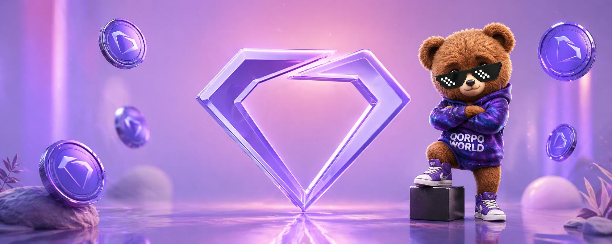 Discovery splash banner for QORPO WORLD Discord server